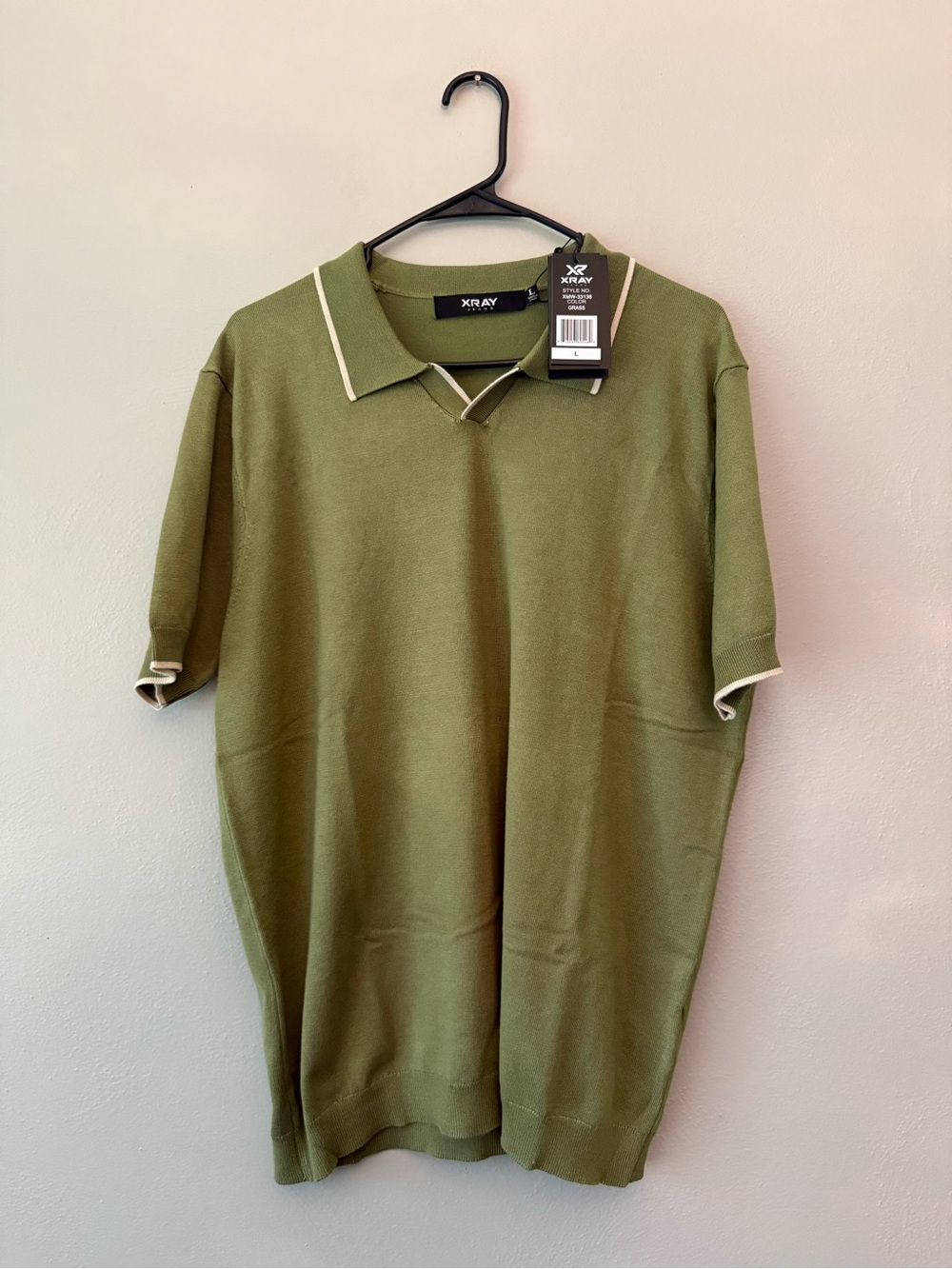 Xray Olive Contrast-Trim Men's Polo